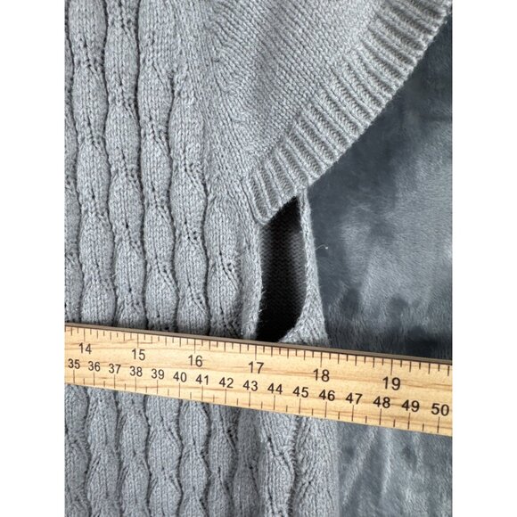 Izod Womens Cardigan Cable Knit Gray Sweater With Button Collar XXL - Picture 10 of 16
